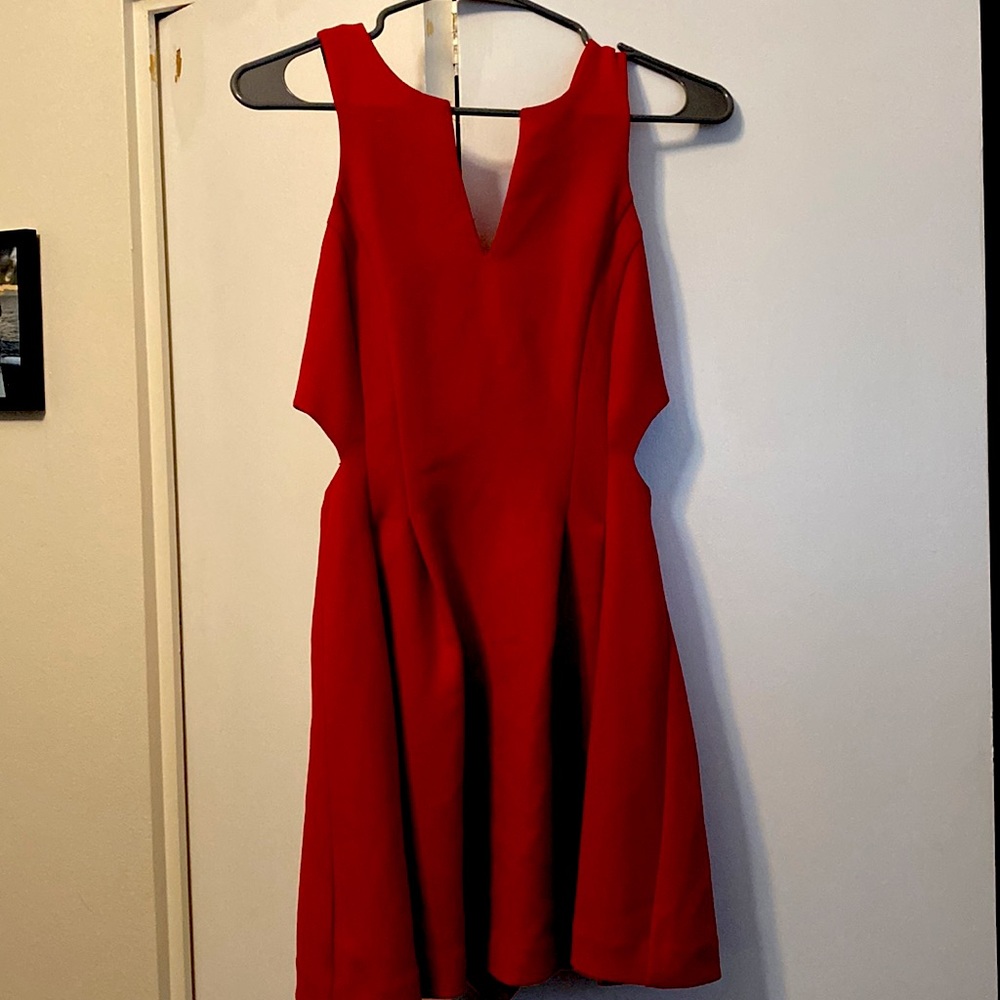 Vibrant Cut Out Red Dress